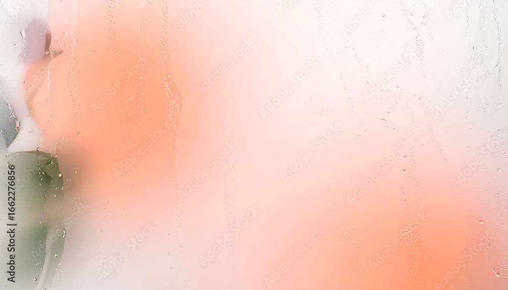 Fototapeta premium Serene abstract background with soft peach and white gradients, a delicate misty texture gently obscuring subtle organic forms, evoking an ethereal and tranquil dreamscape