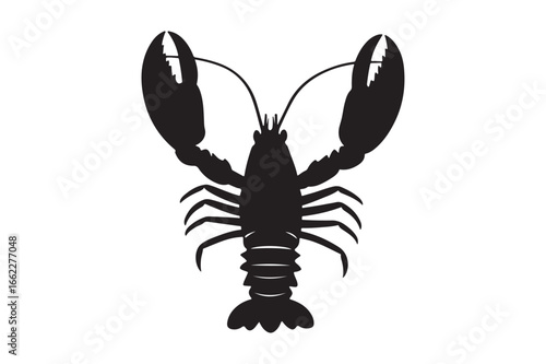 Striking silhouette of a lobster exquisite detail of crustacean marine life artistic design