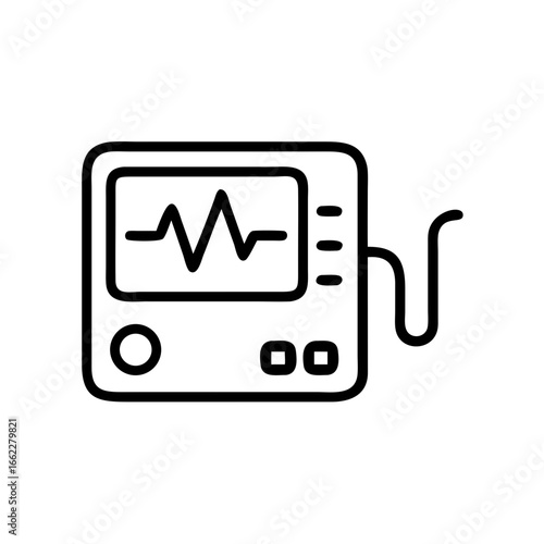 Medical monitor displays heartbeat data in a clinical setting, illustrating vital signs in real time to assist healthcare professionals