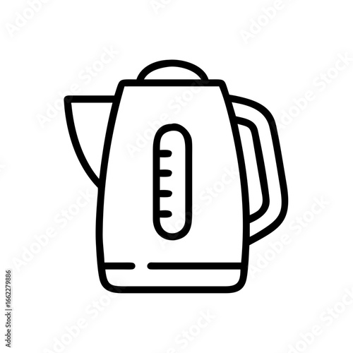 Electric kettle boiling water in a modern kitchen during the morning hours for tea preparation 