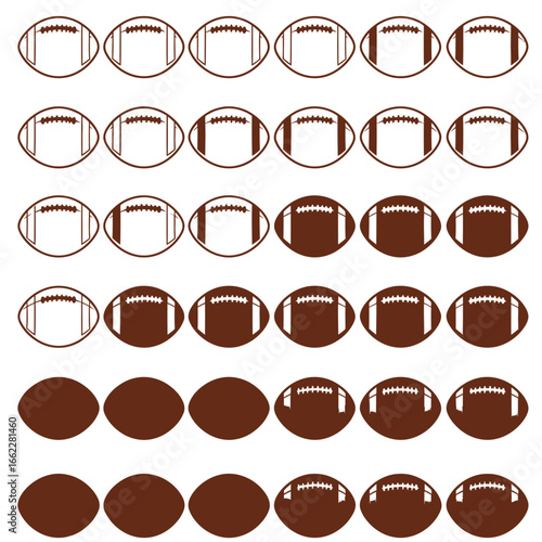 Captivating Collection of American Football Illustrations Showcasing Distinctive Designs for Sports Enthusiasts and Graphic Designers Seeking Visual Inspiration