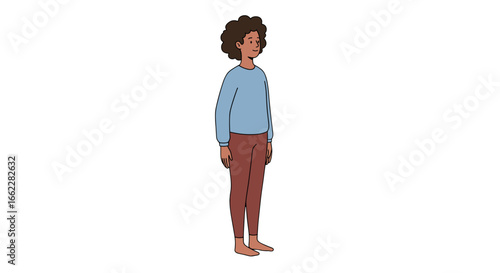 Happy Young Woman Smiling Contented Relaxed Person Standing Calmly Feeling Joyful and Positive Isolated on Transparent Background for Lifestyle Stock Photography