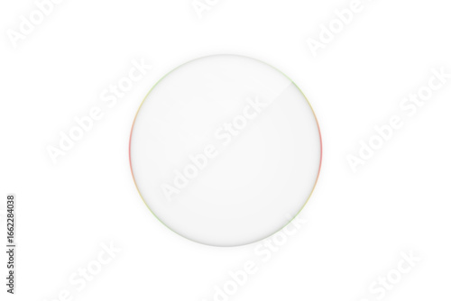 Transparent glass circle. Rounded glass frame, PNG