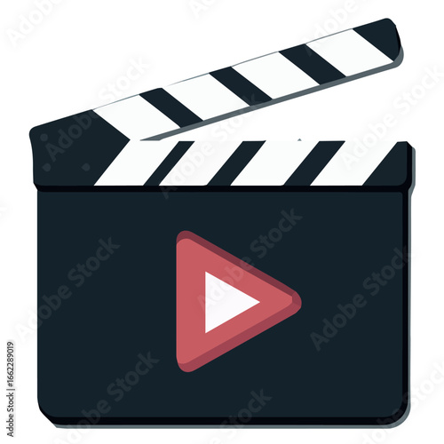 Vector movie clapperboard icon for filmmaking video production and film industry vector graphic illustration design
