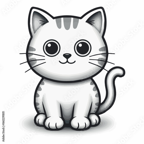 Vector cute cartoon kitten drawing vector illustration for pet lovers and animal art enthusiasts design projects