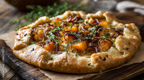 Food Photography Butternut Squash Caramelized Onion Galette