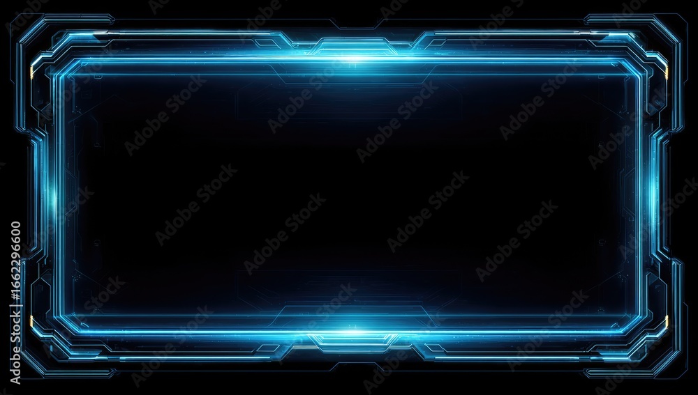 Obraz premium Dark background with glowing blue frame
