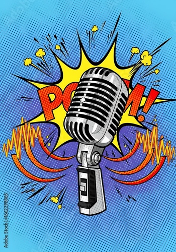 Retro microphone with a boom