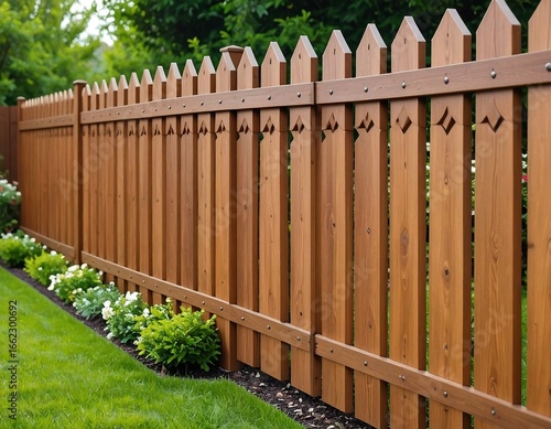 Wooden fence with landscaping