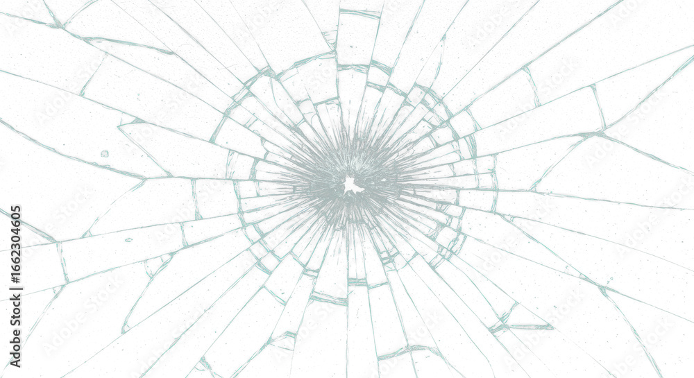 Obraz premium Shattered glass isolated PNG. Broken glass fragments, cracked glass effect, realistic transparent shards, window or screen damage overlay, digital design element, and special effects illustration