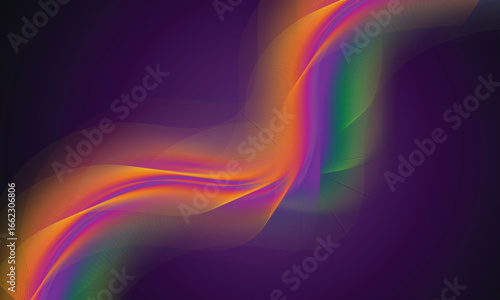 An abstract rainbow of colors and its vibrant piece showcases a flowing, multicolored spectrum against a dark background. The vector is a visual poem, evoking the spectrum of colors in motion.
