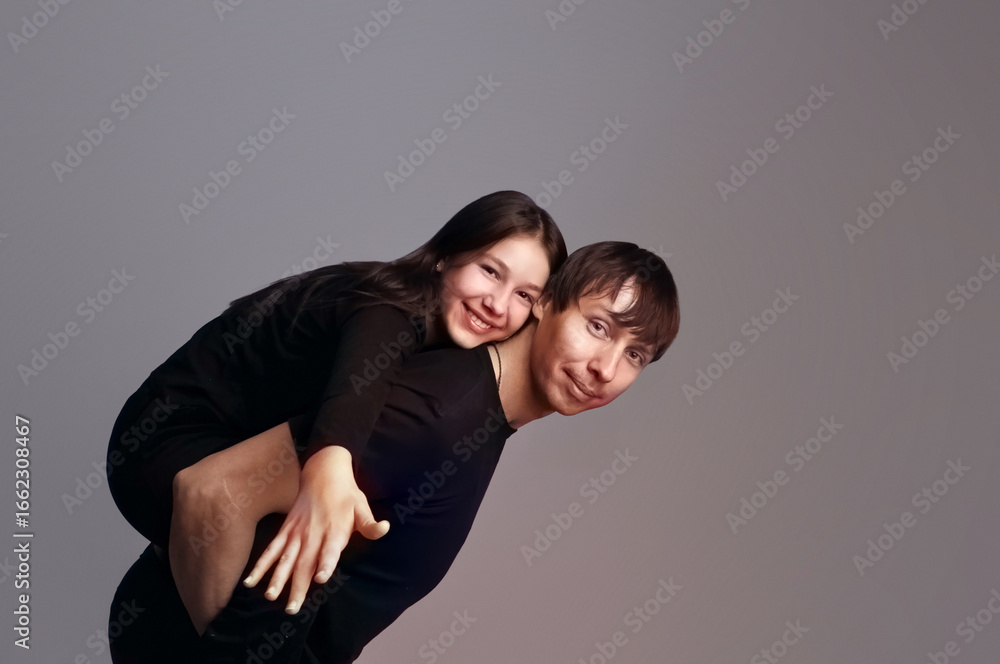 Fototapeta premium pai e filha se divertem juntos