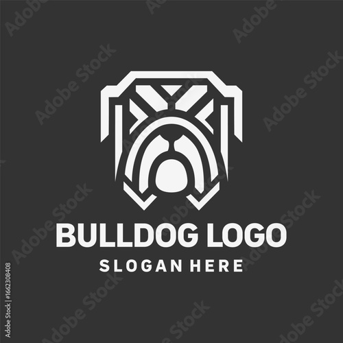 Premium Bulldog Badge Logo Design