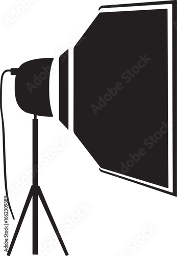 Softbox Silhouette Photography Lighting Equipment Vector on Transparent Background