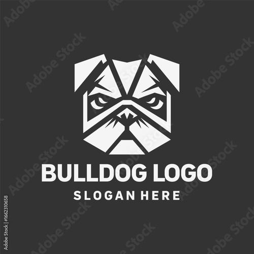 Stylized Bulldog Vector Logo Design