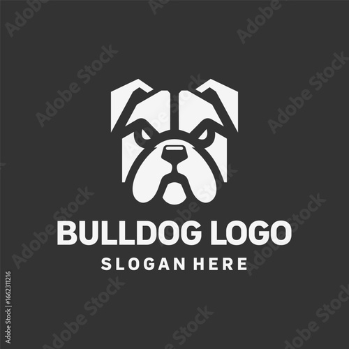 Classic Bulldog Drawing Logo Design