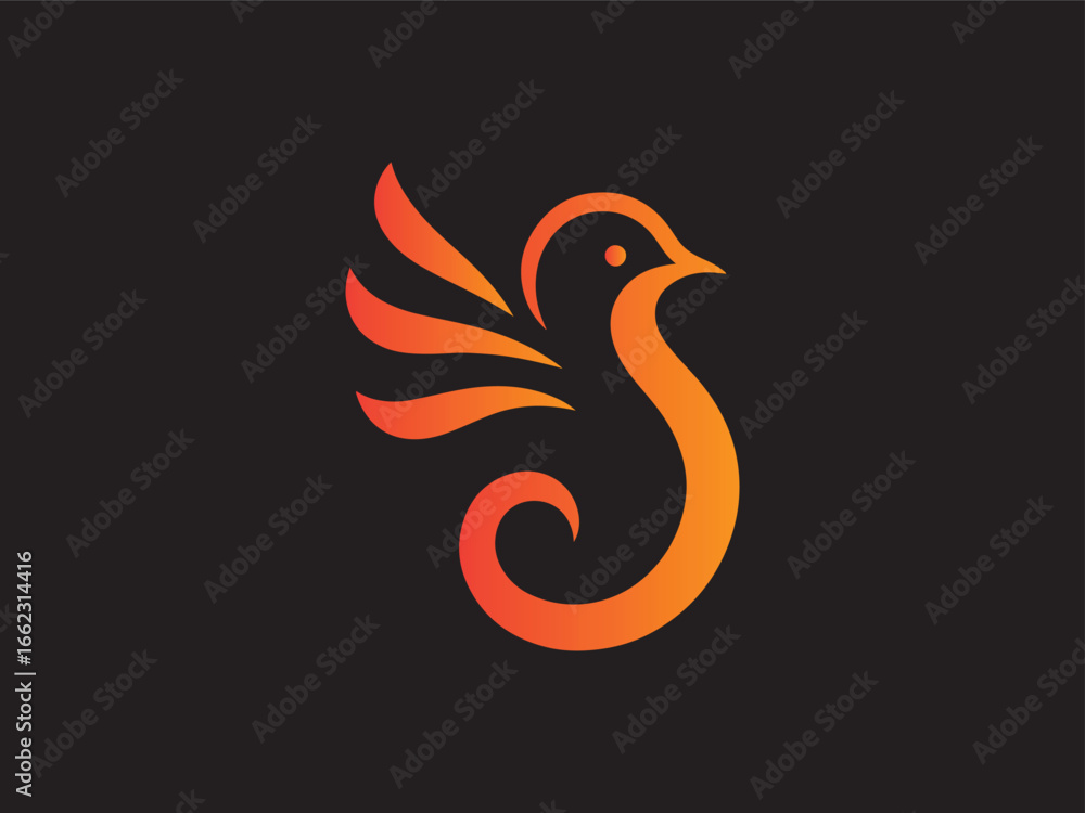 Naklejka premium letter B bird logo design vector illustration 