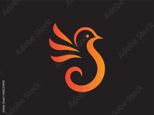 letter B bird logo design vector illustration 