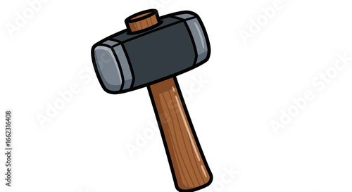 Action of Hammering, Tool, Workshop, Illustration, Craft Environment, Close-Up View, Concept of Building and Repair