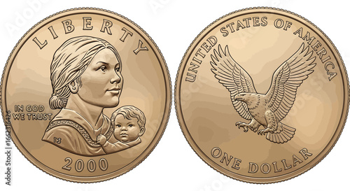 Liberty Dollar Coin, United States, Illustration, Engraved Design, Artistic View, Cultural Significance
