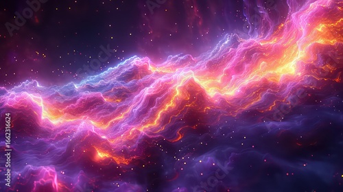 Wallpaper Mural A vibrant, otherworldly landscape of swirling, energetic hues, showcasing intricate textures and glowing details. Torontodigital.ca