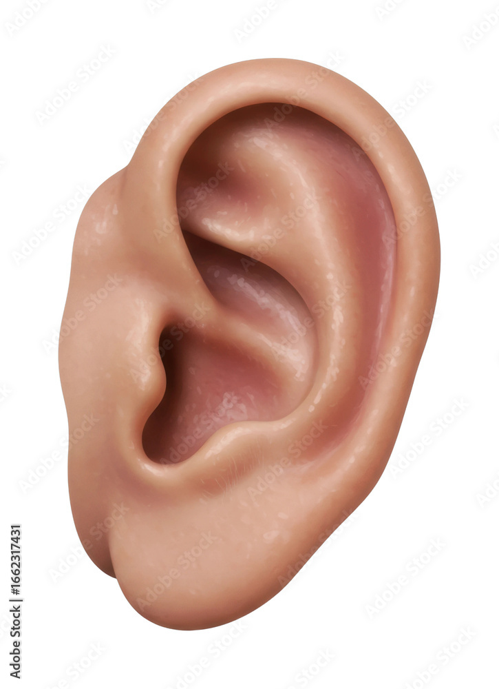 Naklejka premium Exploring human anatomy detailed ear structure medical educational content. Cut out PNG