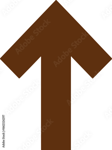 Free Download Brown up arrow icon, navigation, direction, upload, progress, growth, improvement, success vector illustration on white background - GFXLoad