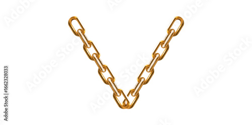 Realistic Gold Chain Antique Jewelry Vector Illustration.	