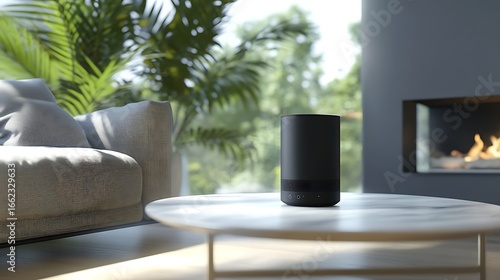 Wallpaper Mural Smart Speaker on Marble Table in Living Room. Torontodigital.ca