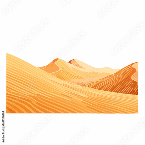 Golden Sand Dunes Desert Landscape Illustration