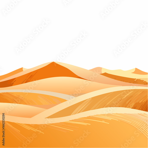 Orange and Yellow Desert Sand Dunes Landscape