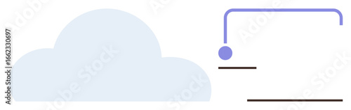 Cloud and network connection line with node, highlighting digital processes, storage, and linkage. Ideal for technology, cloud computing, networking, data transfer, IT systems internet services