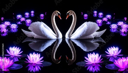 Symphony of Swans A Ballet of Love in a Water Garden at Twilight