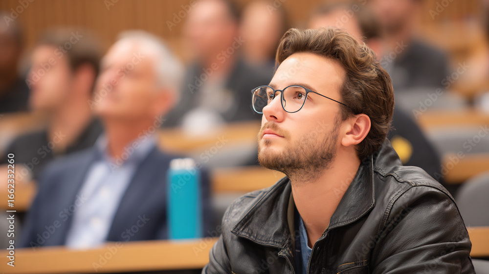 Fototapeta premium Attendees learning digital marketing at business seminar