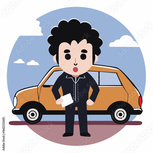 gentle cartoon icon offering compassionate rides after schizophrenia awareness in Cairo