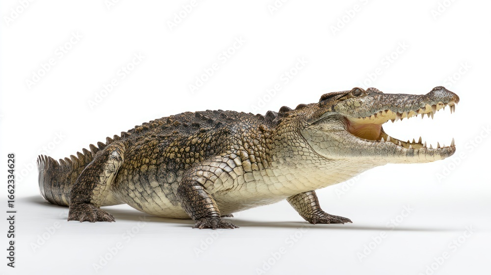 Obraz premium Crocodile profile on white