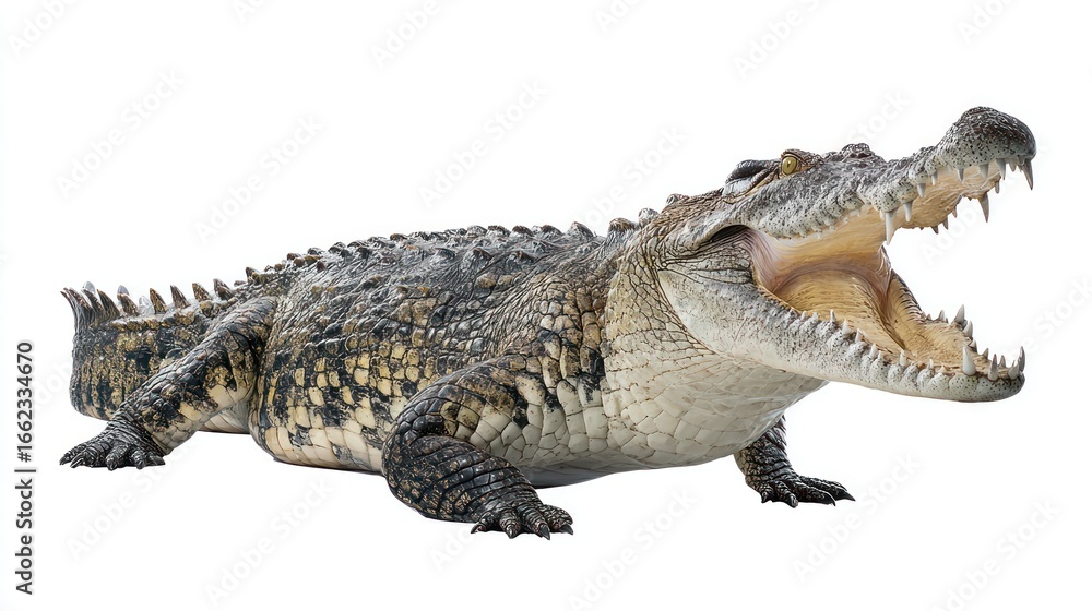 Naklejka premium Crocodile profile, mouth open