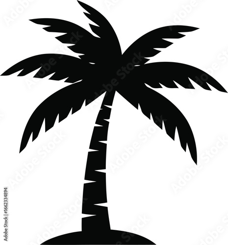 Coconut tree, palm tree editable vector illustration icon. Coconut palmtree editable silhouette symbol 