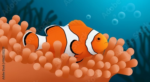 Obraz na płótnie Clownfish Anemone Icon