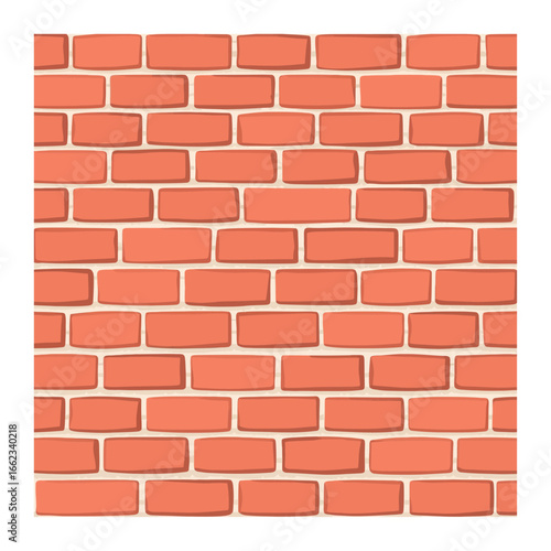 Seamless Red Brick Wall Pattern Vector Illustration