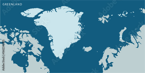 Exploring greenland's vast arctic landscape aerial view nature cold environment geographic wonders. Vector illustration