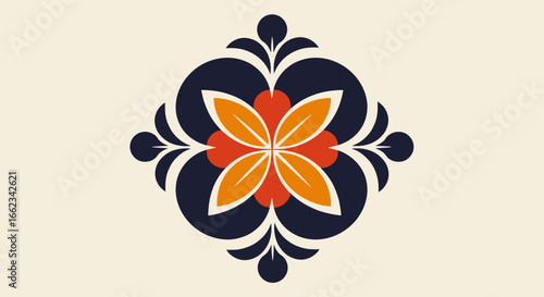 Artistic floral pattern design graphic artwork digital illustration contemporary style top view decorative concept. Vector illustration