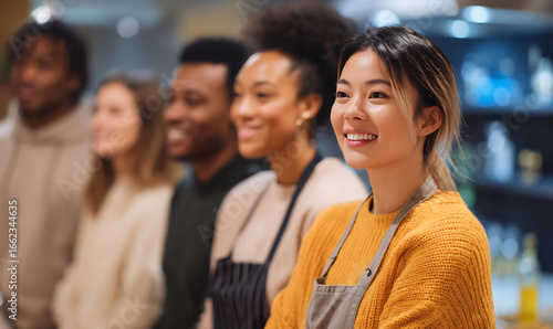 cooking class students diverse learning food preparation