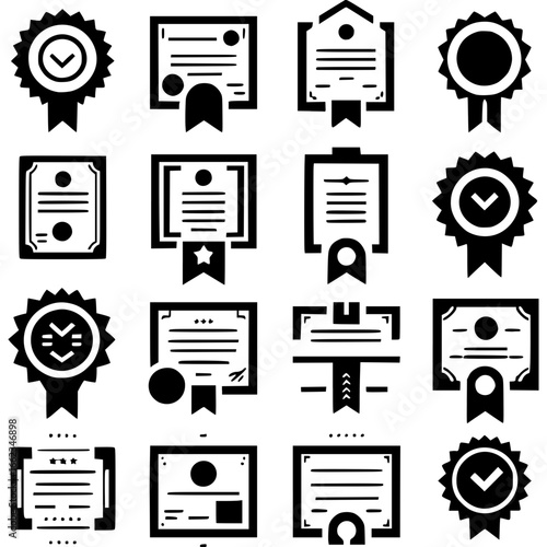 Zertifikate & Auszeichnungen Icon-Set - 2