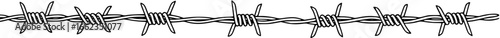 A line of barbed wire is shown with a line silhouette
