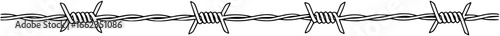 A line of barbed wire is shown with a line silhouette
