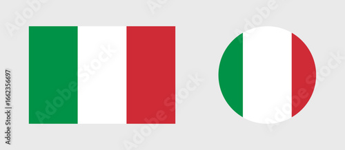 Flag Of Italy Official Vector. Simple vector button flag of the Italy