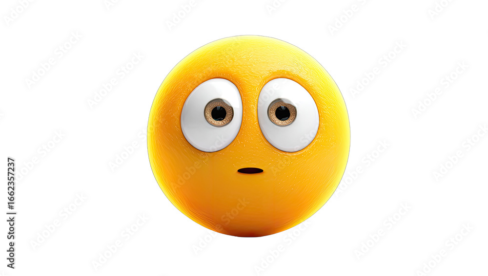 Fototapeta premium 3D rendered surprised emoticon