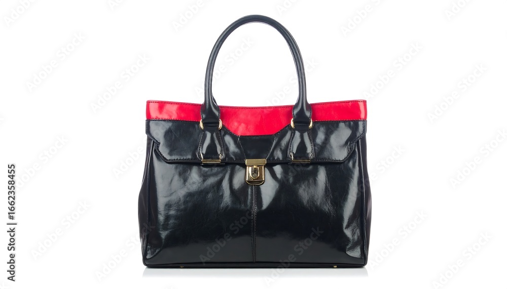 Naklejka premium Black and red handbag