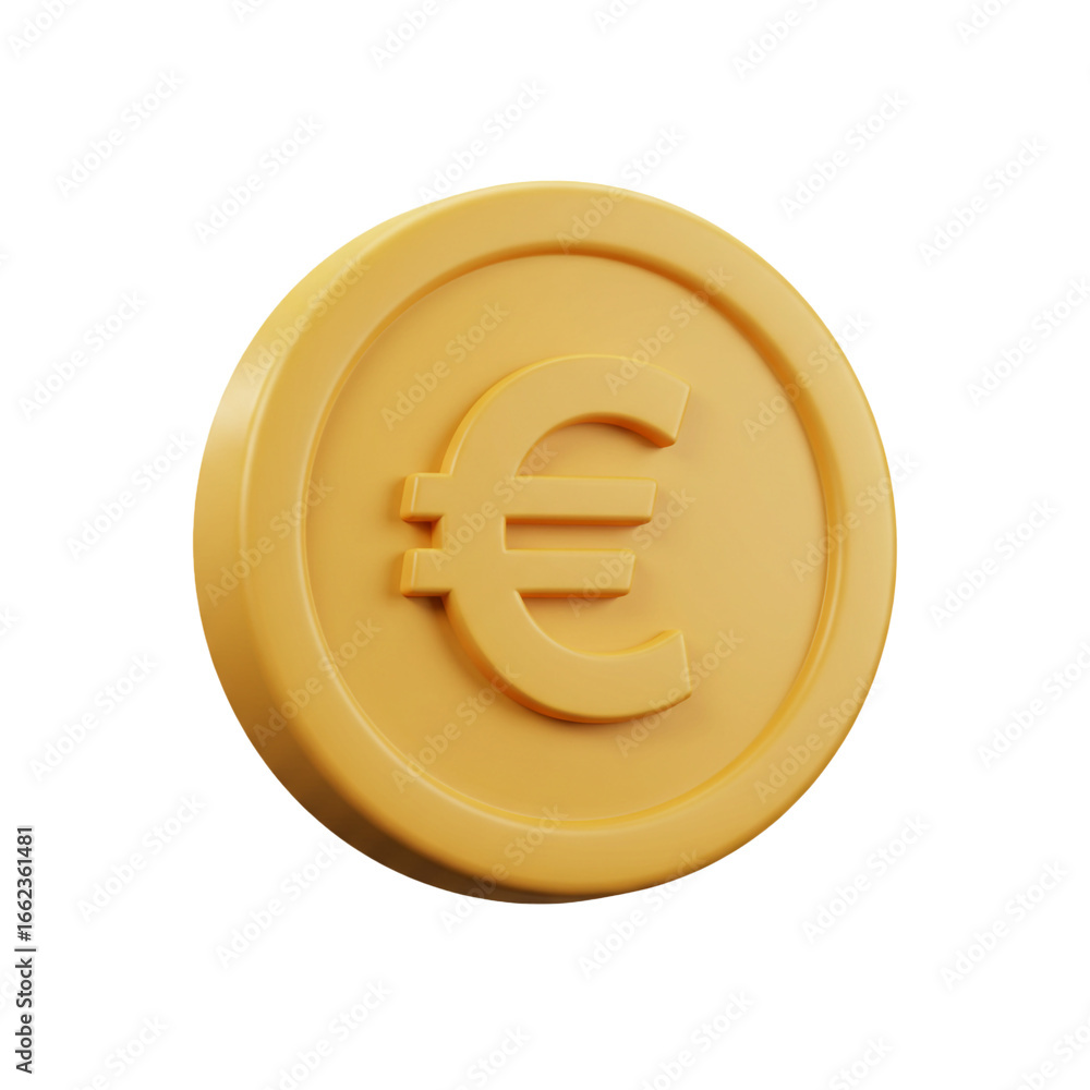 Obraz premium A golden coin, meticulously rendered in a three-dimensional style, showcasing the Euro currency symbol, isolated against a stark black background, perfect for financial themes.